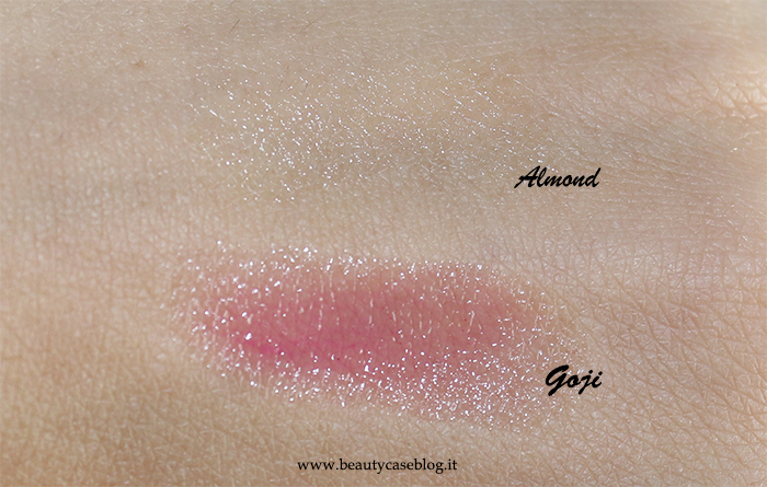 Sephora Lip Balm Mandorla Goji swatch Balsamo labbra burrocacao