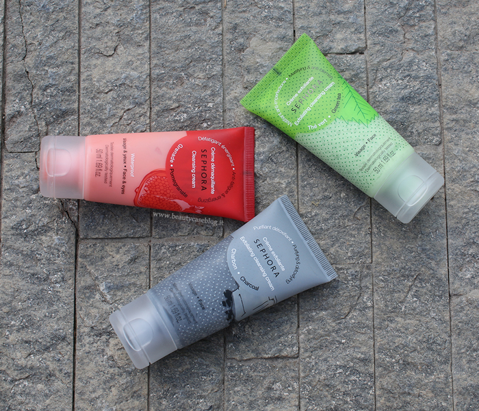 Sephora Crema esfoliante carbone e the verde e crema struccante al melograno