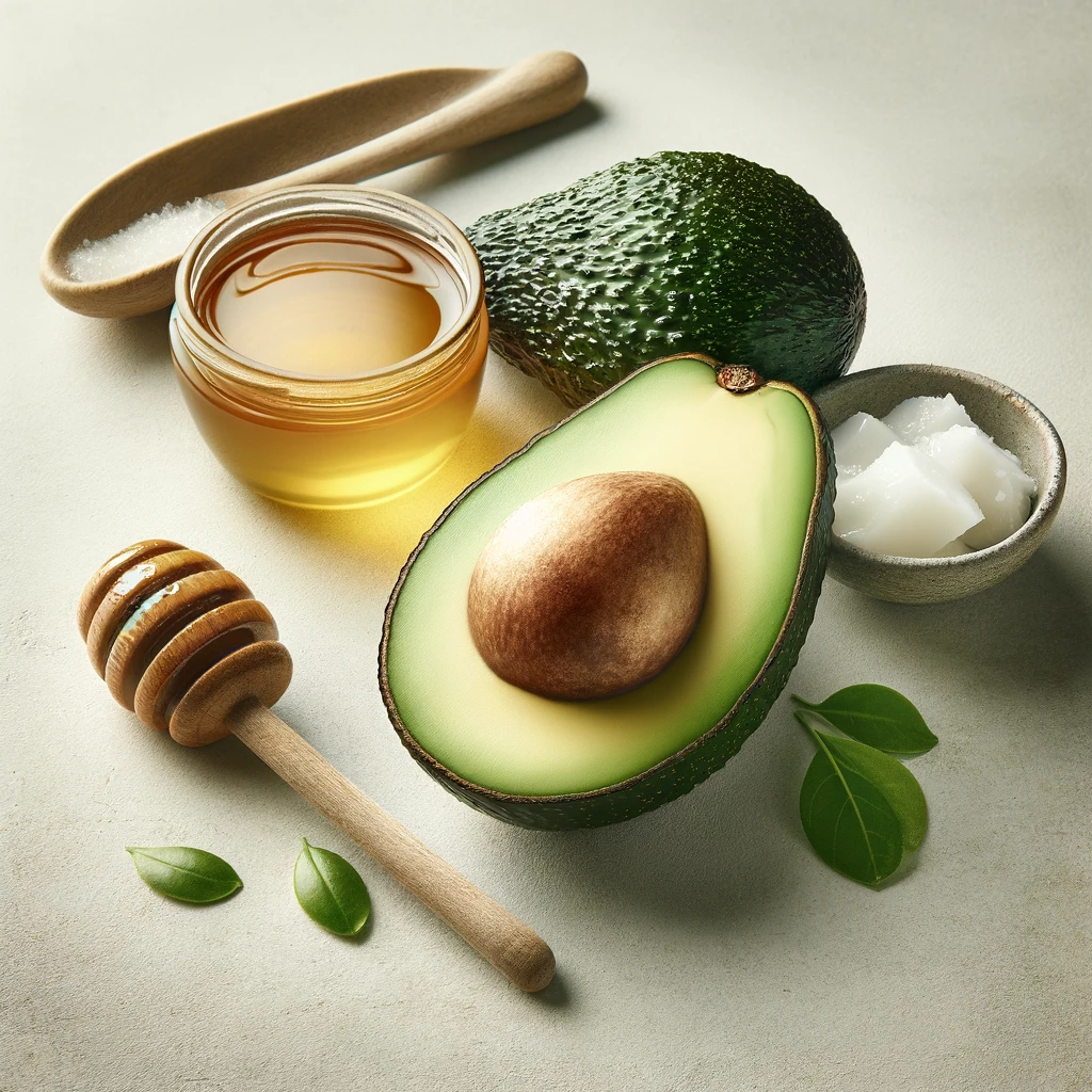 Maschera viso fatte in casa con avocado olio di cocco e miele